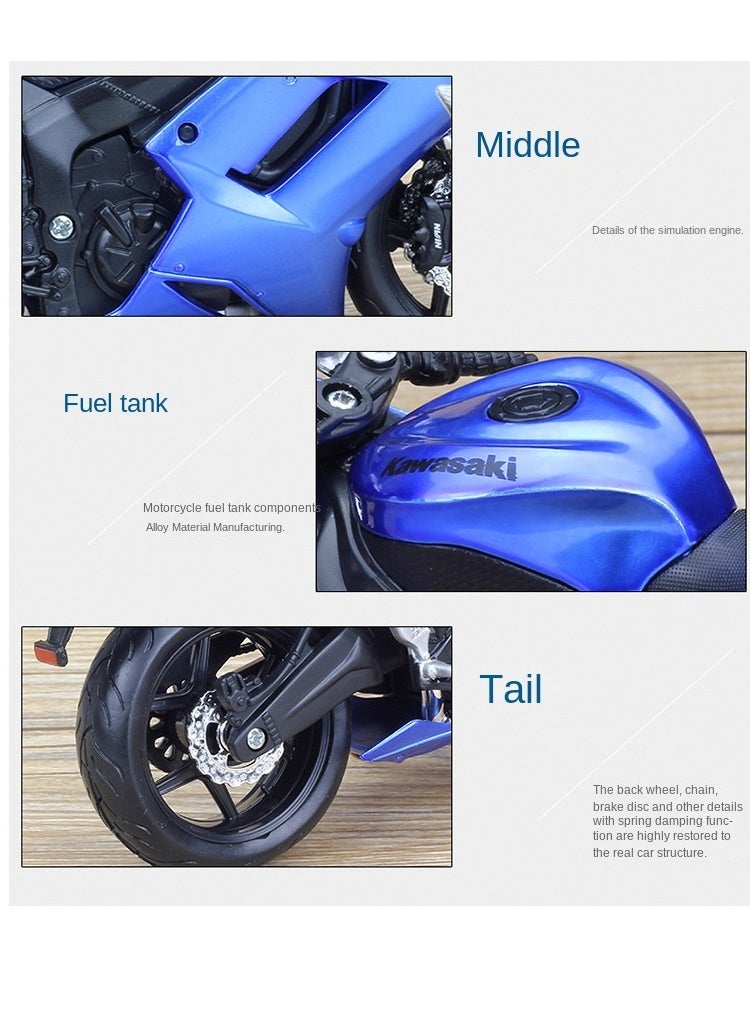 Attractive Design Kawasaki Ninja Diecast Scale Collectible Model Highway Motorcycles ZX-6R 17X6X9Cm