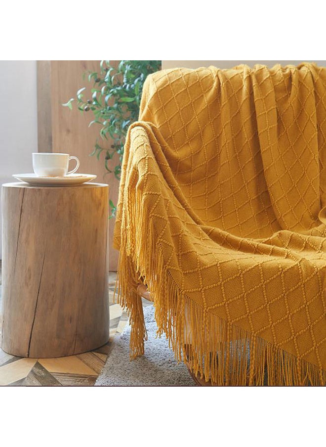 Soft and Breathable Napping Blanket Cotton Yellow 127 x 70cm