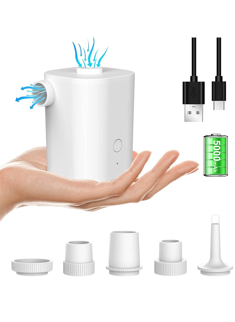 Portable Air Pump, Rechargeable Air Pump with USB, Quick Inflate Deflate for Air Mattress, Pool Toys, Floats, Swimming Ring, Air Bed, Vacuum Storage Bags
