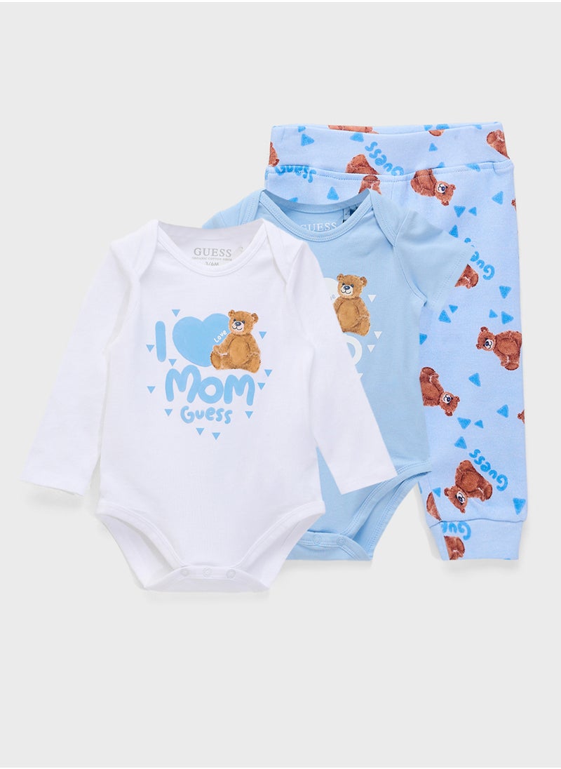 Kids 3 Pack Body Suits & Pants Set
