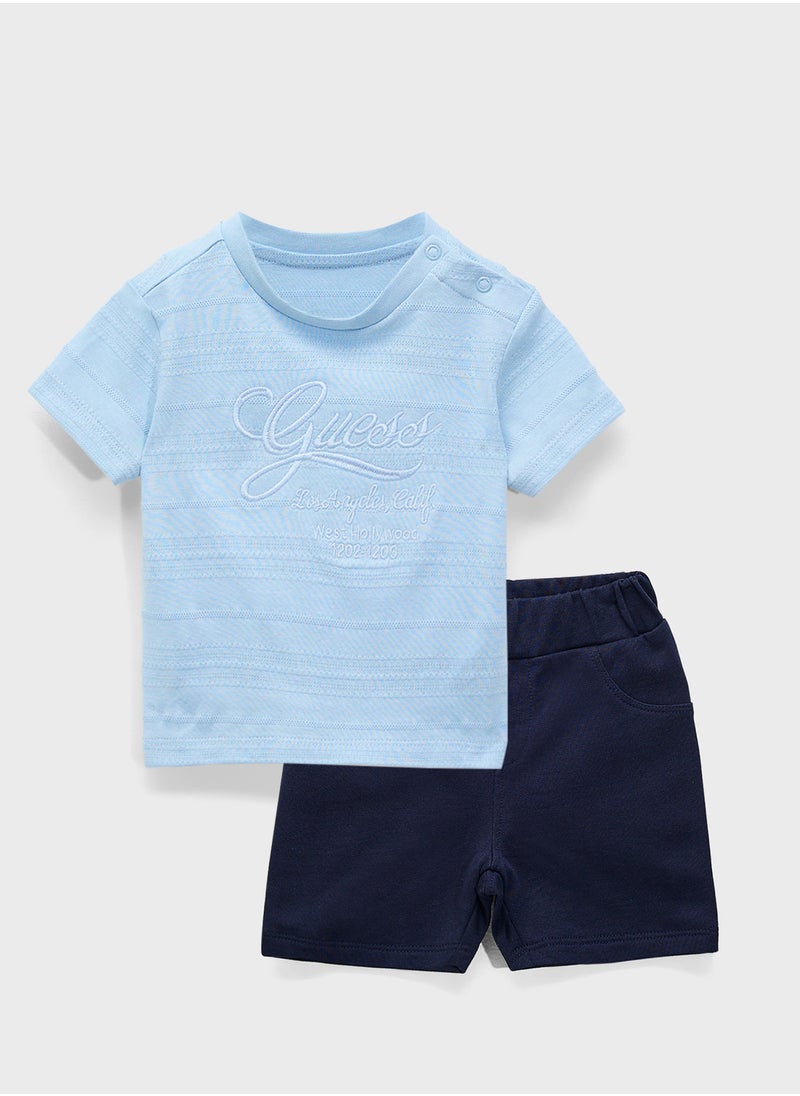 Kids Printed T-Shirt & Terry Shorts Set