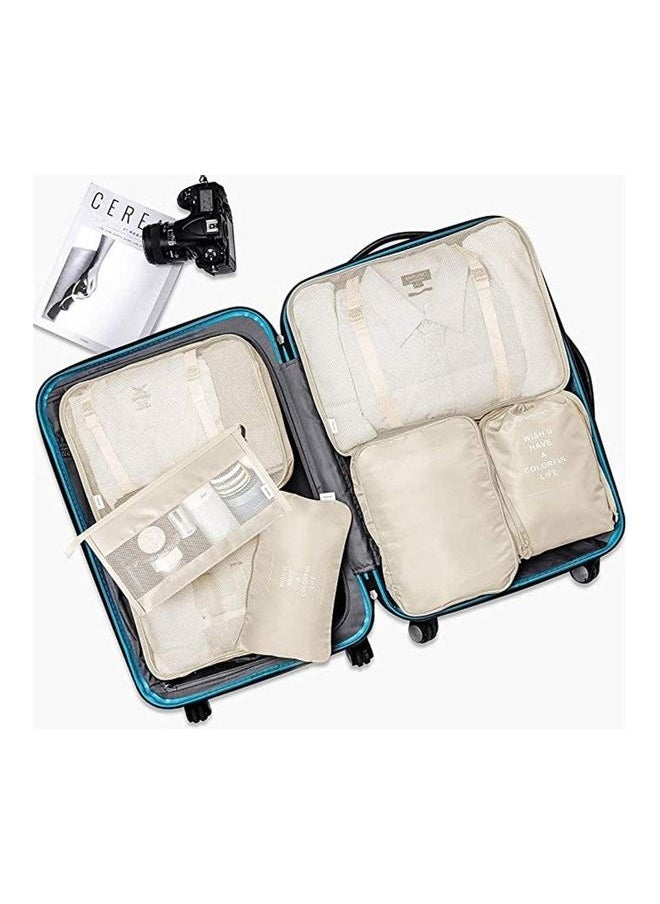 7-Piece Travel Organizer Luggage Set Beige