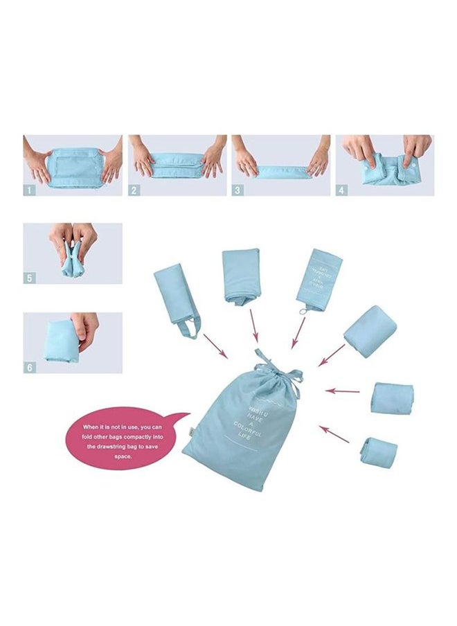 7-Piece Waterproof Traveling Luggage Set Blue