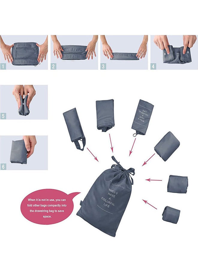 7-Piece Waterproof Luggage Set Grey