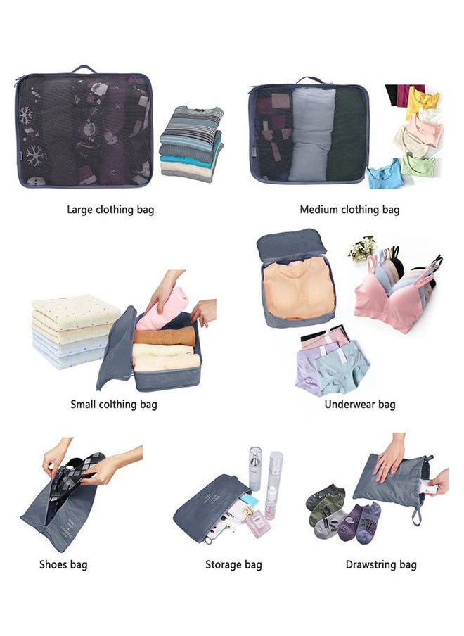 7-Piece Waterproof Luggage Set Grey