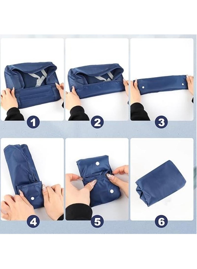 7 Piece Suitcase Organizer, Travel Luggage Organizer, Storage Bags For Cosmetics, Clothes, Underwear, Shoes And Cosmetics Navy Blue