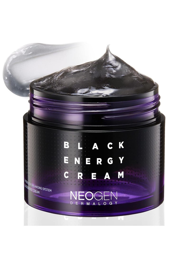 [K-Beauty] Neogen Dermalogy Black Energy Cream | Revitalizing & Nourishing Gel Moisturizer Sleep Mask Facial Cream w/Plant-Derived Ingredients 2.7oz