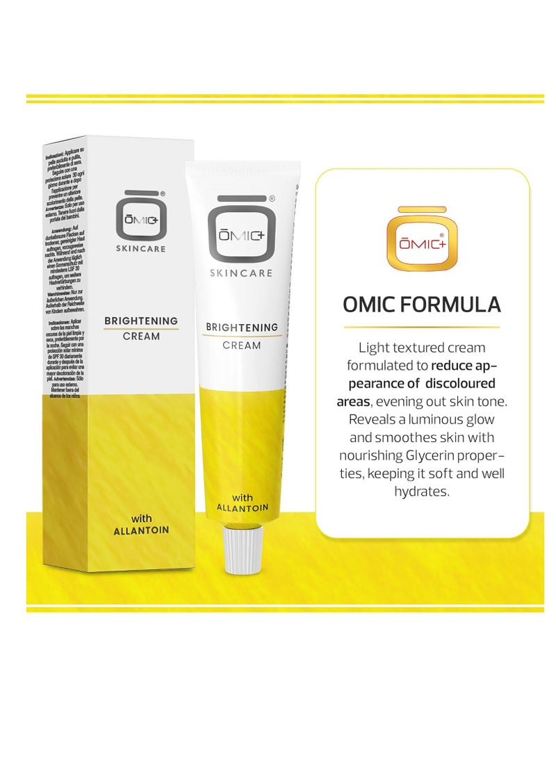 OMIC Skin Brightening Cream - 1.7 Fl oz / 50 ml - Helps to Reduce Pigmentations, Brown Spots on Face, Knees Elbows, with Alpha Arbutin