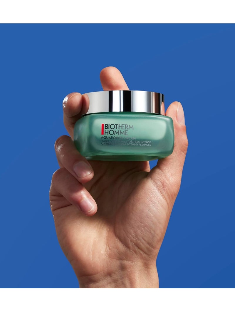 Biotherm Homme Aquapower Hydrating Cream Moisturizer for Men, P.Antartica, Mannose & Hyaluronic Acid 72H Long-lasting Concentrated Hydrator, Reinforces Natural Hydrating System, 1.7 Fl. Oz.