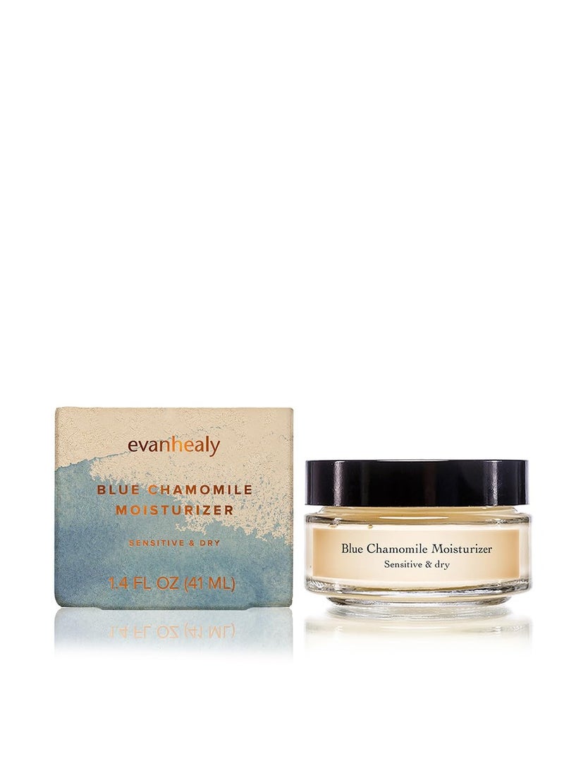 evanhealy Blue Chamomile Moisturizer | Calming Facial Cream with Carrot Seed & Argan Oil | Creamy Moisturizer For Sensitive & Reactive Skin