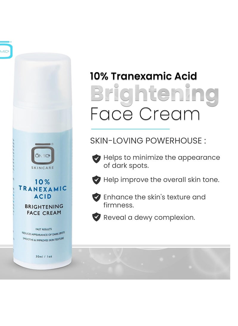 OMIC 10% Tranexamic Acid Cream – 1 fl oz / 30ml – Skin Brightening Cream, Reduce Appearance of Dark Spots, Skin Moisturizer, Even Skin Tone with Coconut Oil & Vitamin E