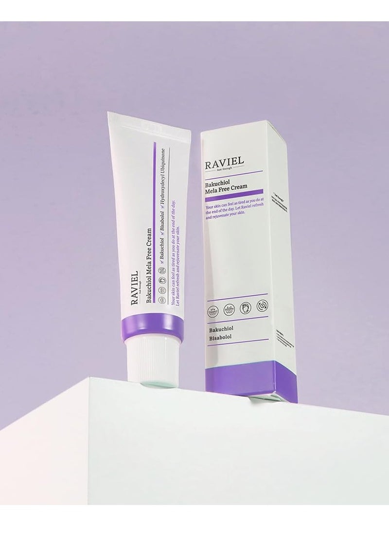 RAVIEL Bakuchiol Mela-Free Cream, Anti-Wrinkle,Melasma & Blemish Care | Dark spot remover | Clinically Tested for Melasma | Reduction with Vitamin Complex,Korean Skincare (1.7 fl oz, Pack of 1)