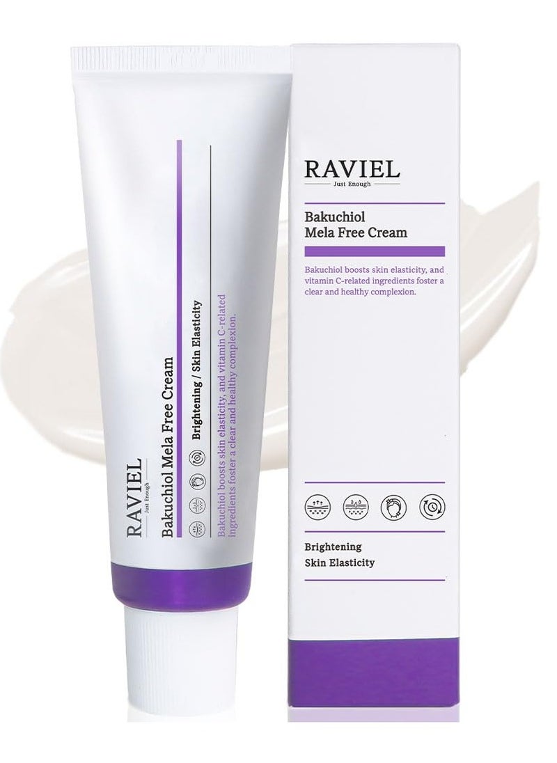 RAVIEL Bakuchiol Mela-Free Cream, Anti-Wrinkle,Melasma & Blemish Care | Dark spot remover | Clinically Tested for Melasma | Reduction with Vitamin Complex,Korean Skincare (1.7 fl oz, Pack of 1)