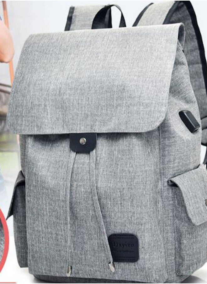 USB Charging Laptop Backpack Grey
