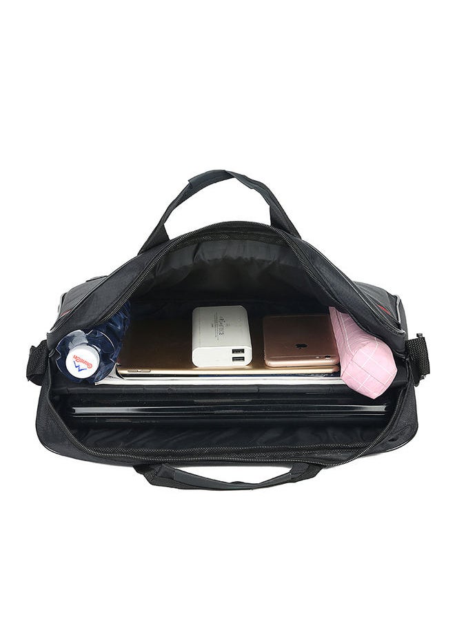 Laptop Bag with Multi Compartment 15.6 Travel Briefcase with Organizer Expandable Large Hybrid Shoulder Bag Water Resistant Dustproof Business Messenger Briefcase Black