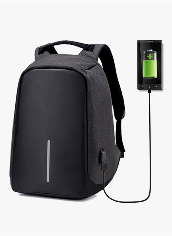 Anti Theft Laptop Backpacks With USB Charging 15.6-Inch Black