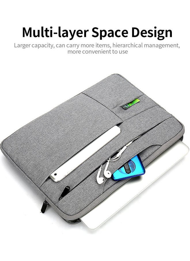 14 Inch Waterproof Nylon Laptop Briefcase Light Grey