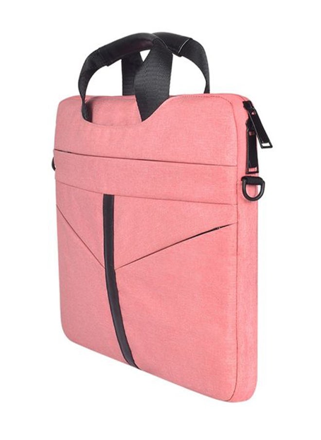 Wear-Resistant Handheld Laptop Bag With Shoulder Strap Pink