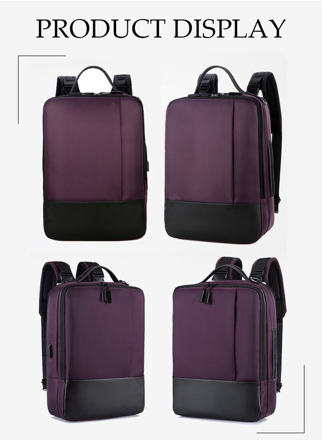 Carry on Backpack for Women, 20L Flight Approved Backpack for Teacher Nurse, Fashion Expandable Airline Backpack for Plane, Lightweight Hiking Weekend Back Pack, Traveler Gifts, Purple