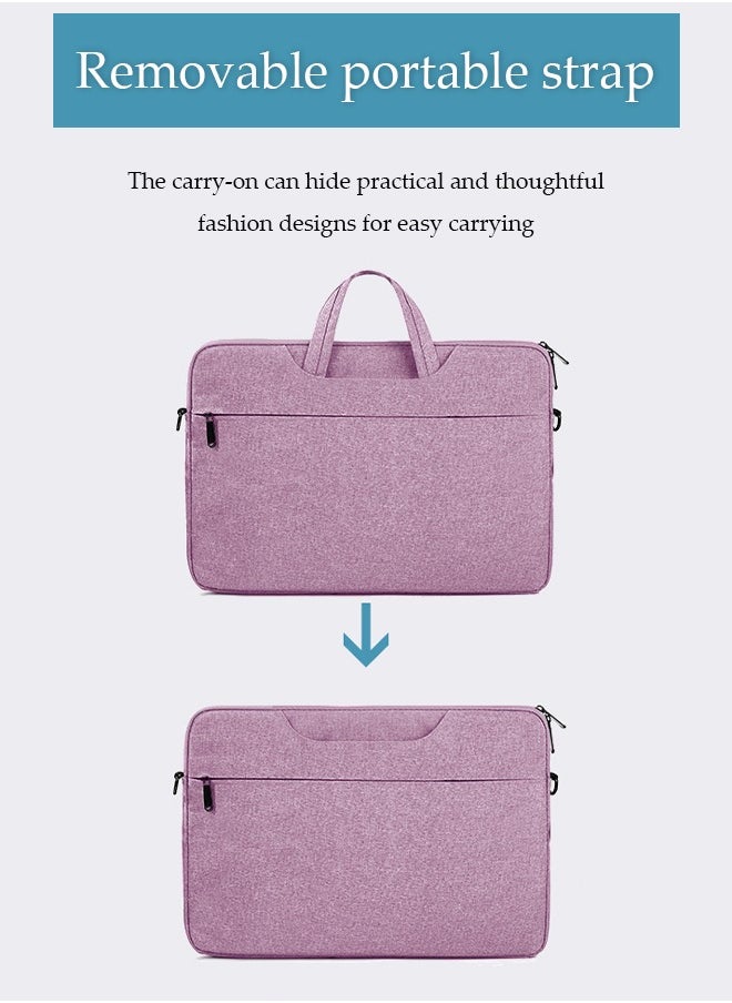 Laptop Bag Case Women Men Computer Sleeve Suitable for Huawei, Lenovo, and Apple,Waterproof Briefcase with Handle, Purple, 15.4 Inch