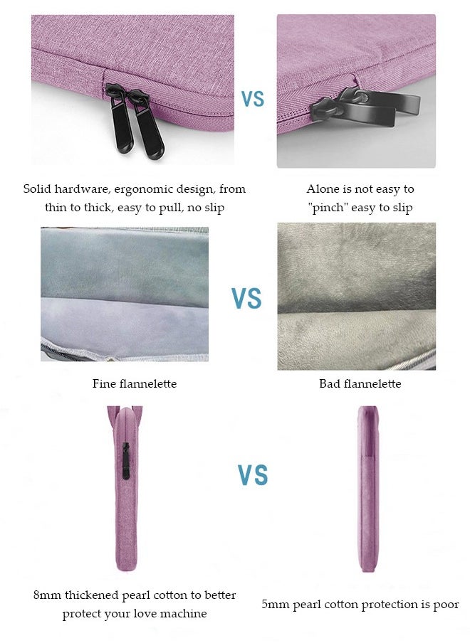 Laptop Bag Case Women Men Computer Sleeve Suitable for Huawei, Lenovo, and Apple,Waterproof Briefcase with Handle, Purple, 15.4 Inch