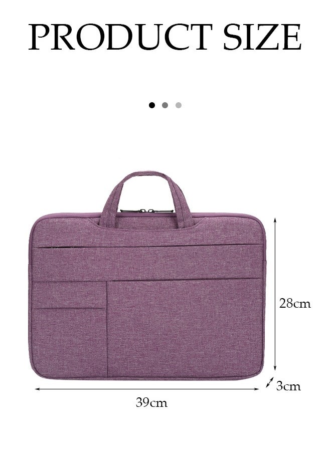 Laptop Bag Case Women Men Computer Sleeve Suitable for Huawei, Lenovo, and Apple,Waterproof Briefcase with Handle, Purple, 15.4 Inch