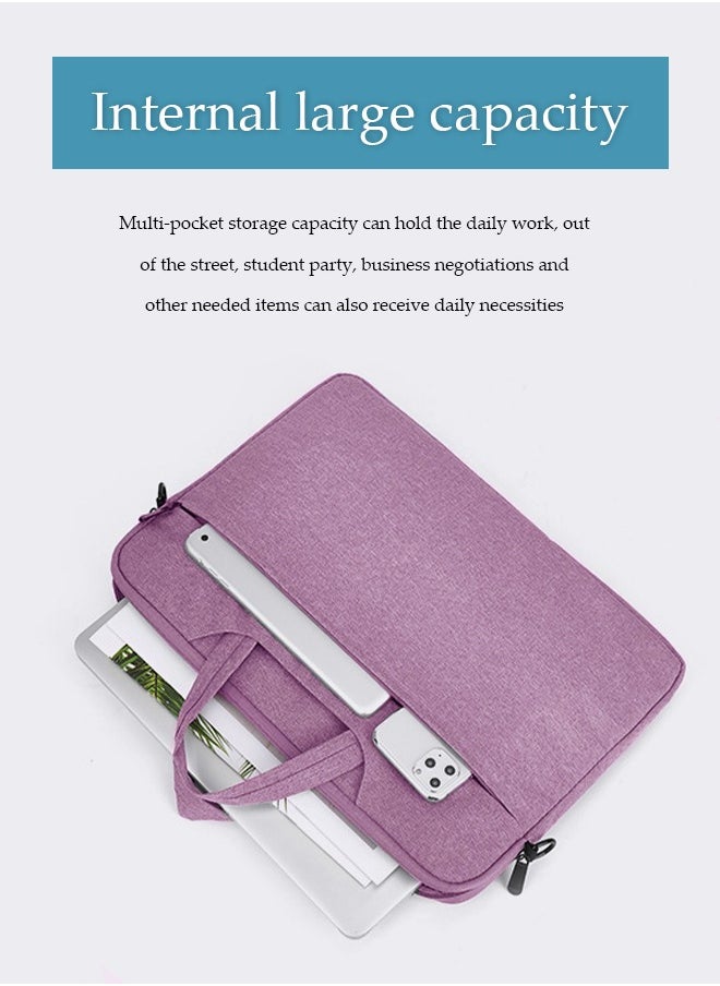 Laptop Bag Case Women Men Computer Sleeve Suitable for Huawei, Lenovo, and Apple,Waterproof Briefcase with Handle, Purple, 15.4 Inch
