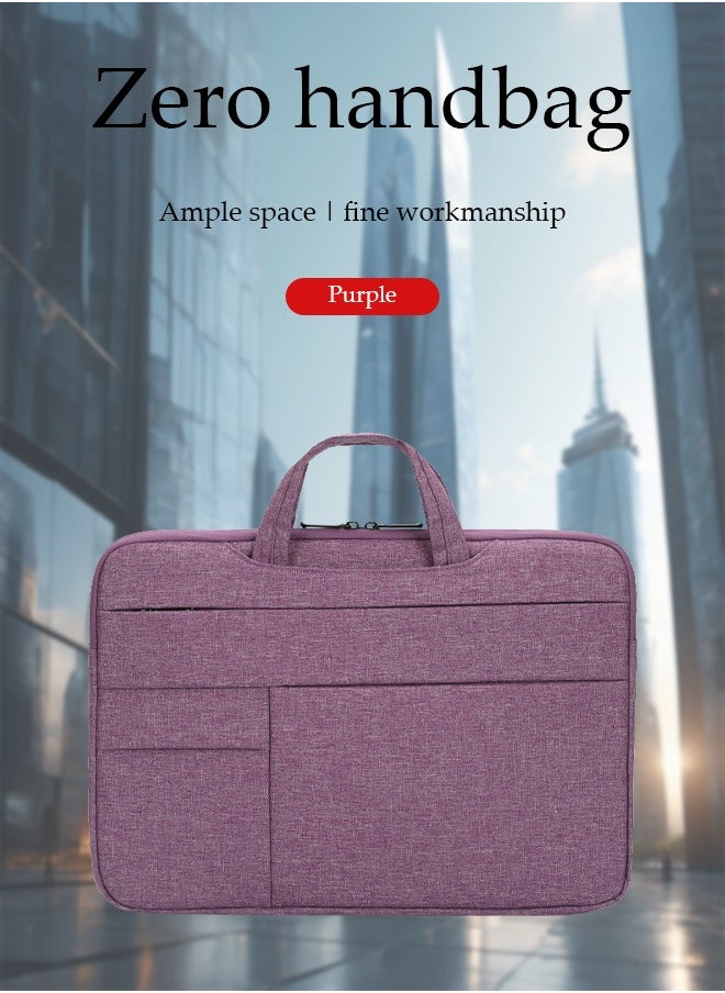 Laptop Bag Case Women Men Computer Sleeve Suitable for Huawei, Lenovo, and Apple,Waterproof Briefcase with Handle, Purple, 15.4 Inch