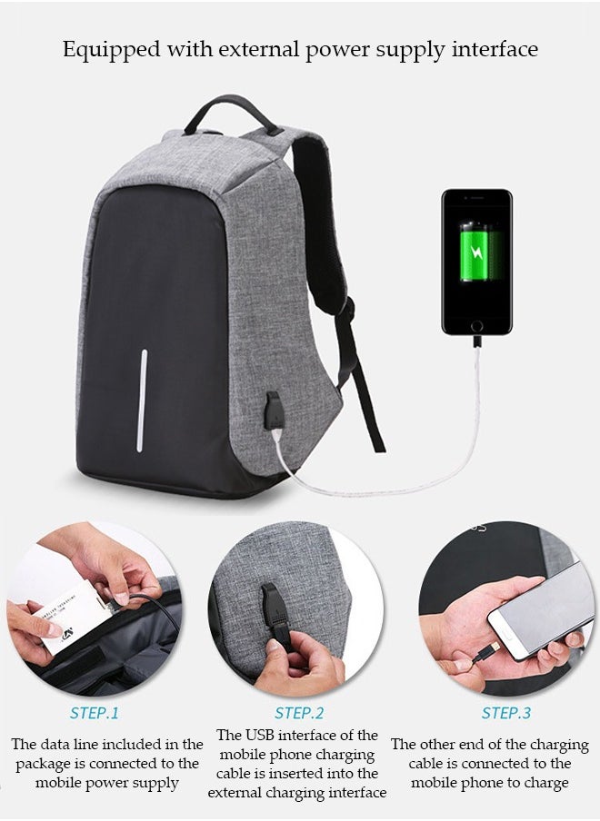 Laptop Backpack,Business Anti Theft Laptop Backpack with USB Charging Port u0026 Headphone Interface, Waterproof College School Computer Bag for Women u0026 Men Fits 15.6 Inch Notebook