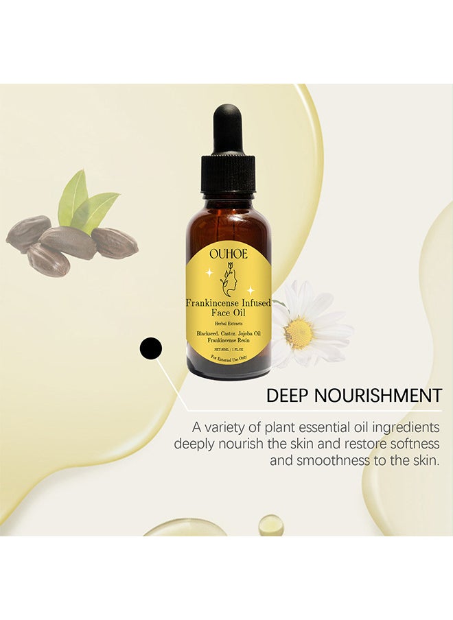 Frankincense Resin Oil For Face 30ML, Frankincense Resin Infused Oil For Face, Organic Black Seed Castor And Jojoba Oils, Frankincense Resin Oil Essential, Cold Pressed Serum Anti-Aging Wrinkle