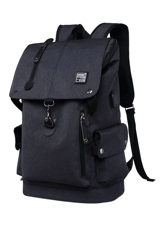 School Backpack With Usb Charger Black