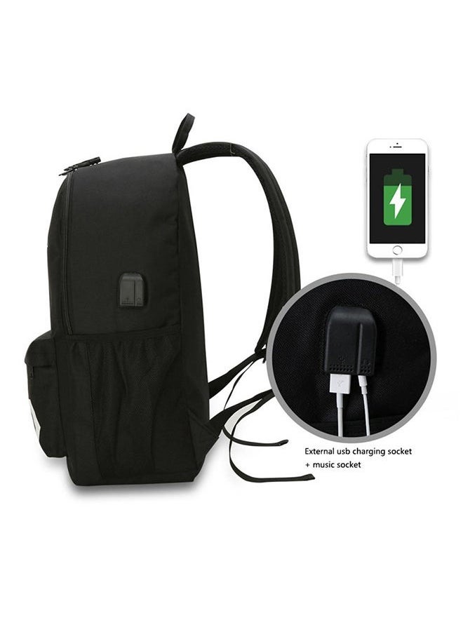 Multifunctional Waterproof Luminous School Backpack Black