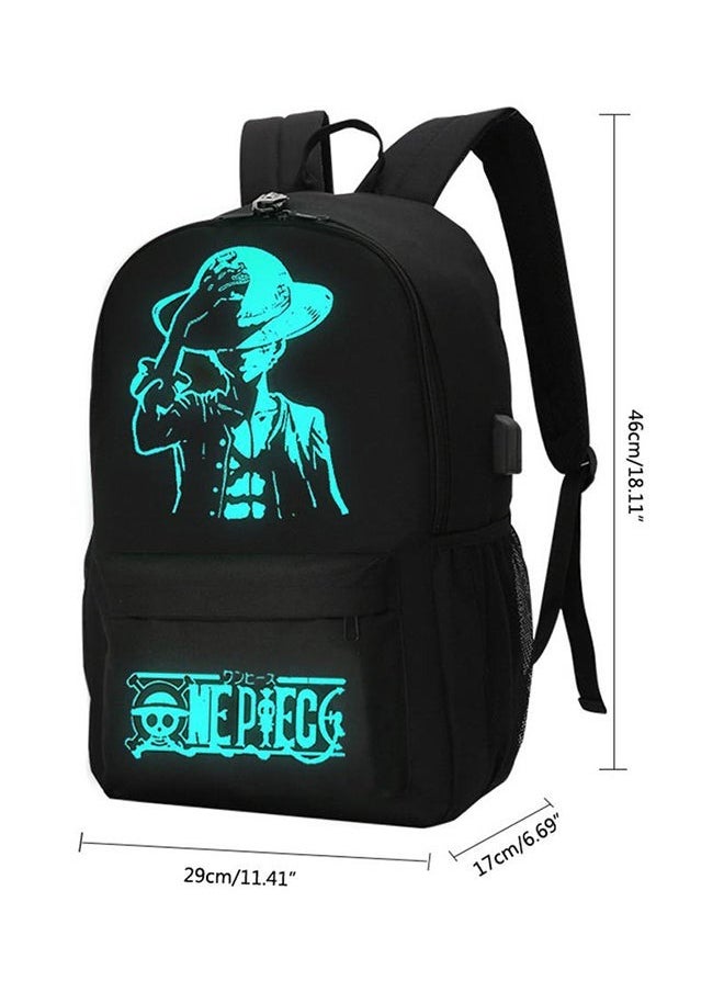 Multifunctional Waterproof Luminous School Backpack Black