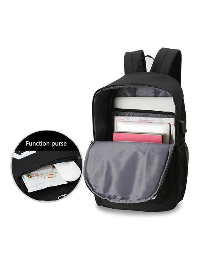 Multifunctional Waterproof Luminous School Backpack Black