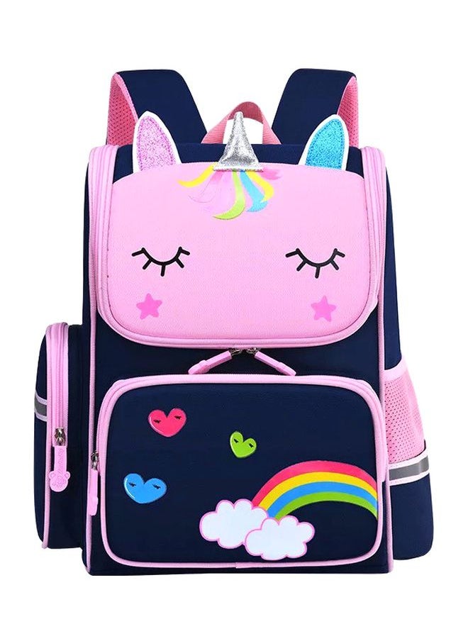 Cartoon Printed Backpack Navy/Pink/Yellow