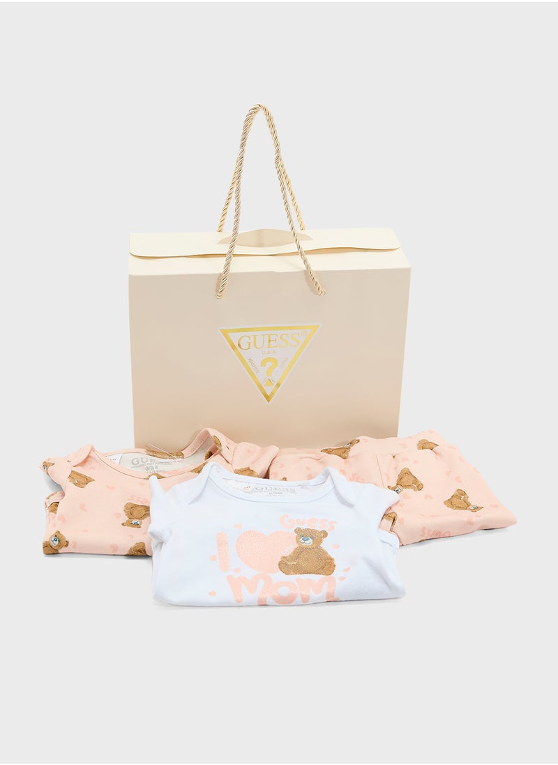 Kids 3 Pack Body Suits & Pants Set