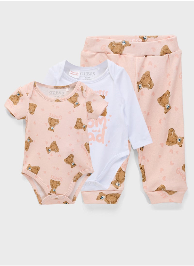Kids 3 Pack Body Suits & Pants Set