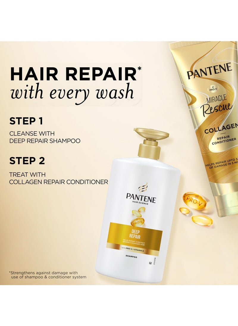 Hair Science Deep Repair Shampoo 1Ltr with Pro-Vitamins & Vitamin B to repair & protect severely damaged hair,for all hair types, shampoo for women & men, shampoo for damaged hair