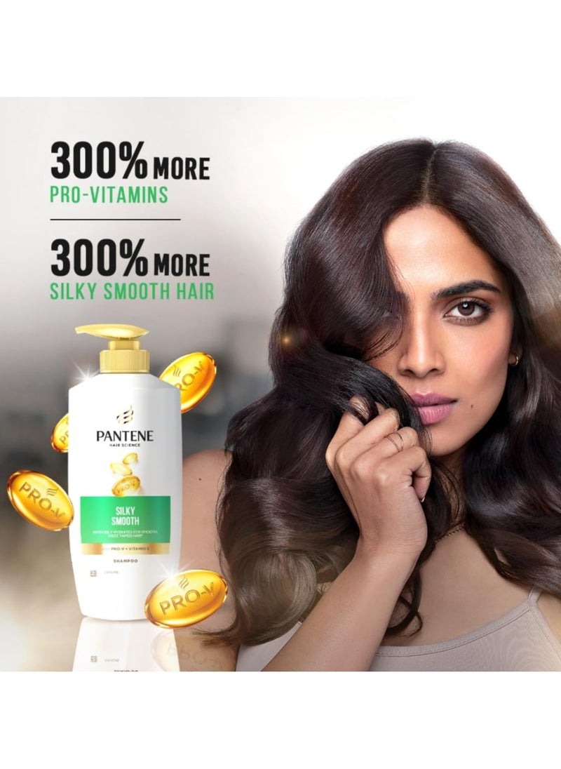 Advanced Hairfall Solution, Silky Smooth Care Shampoo, Pack of 1, 650ML, Green