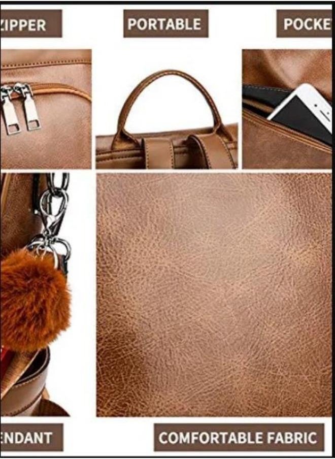 Anti theft casual shoulder backpack, large capacity soft leather backpack, fashionable women's backpack