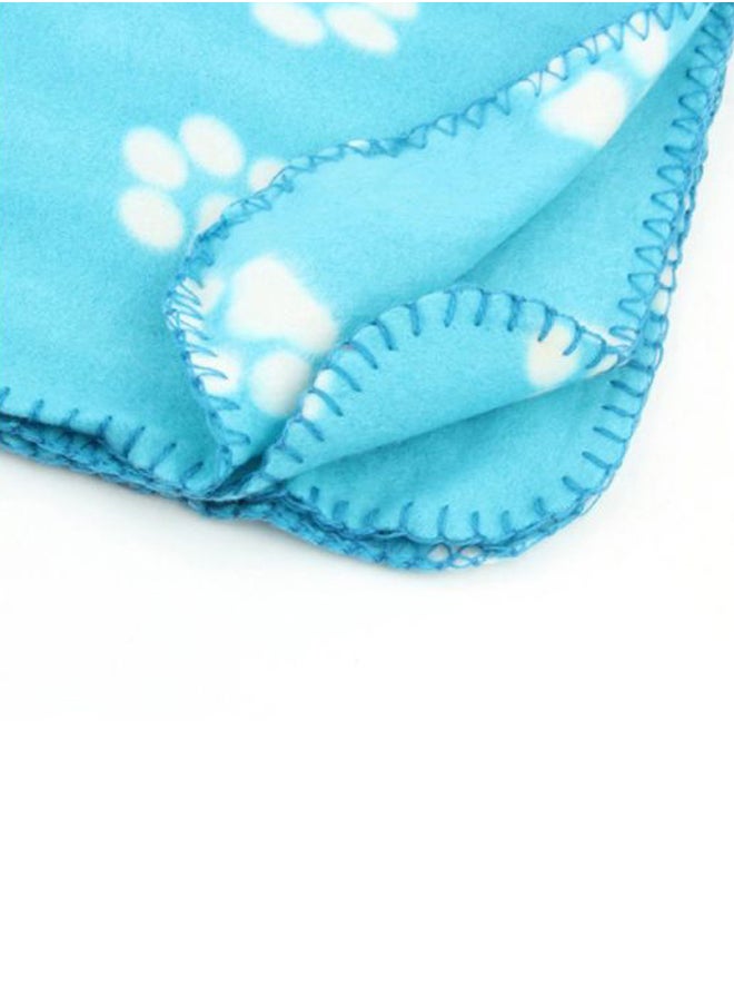 Hot Sell Lovely Design Paw Prints Fleece Couture Blanket Mat Blue