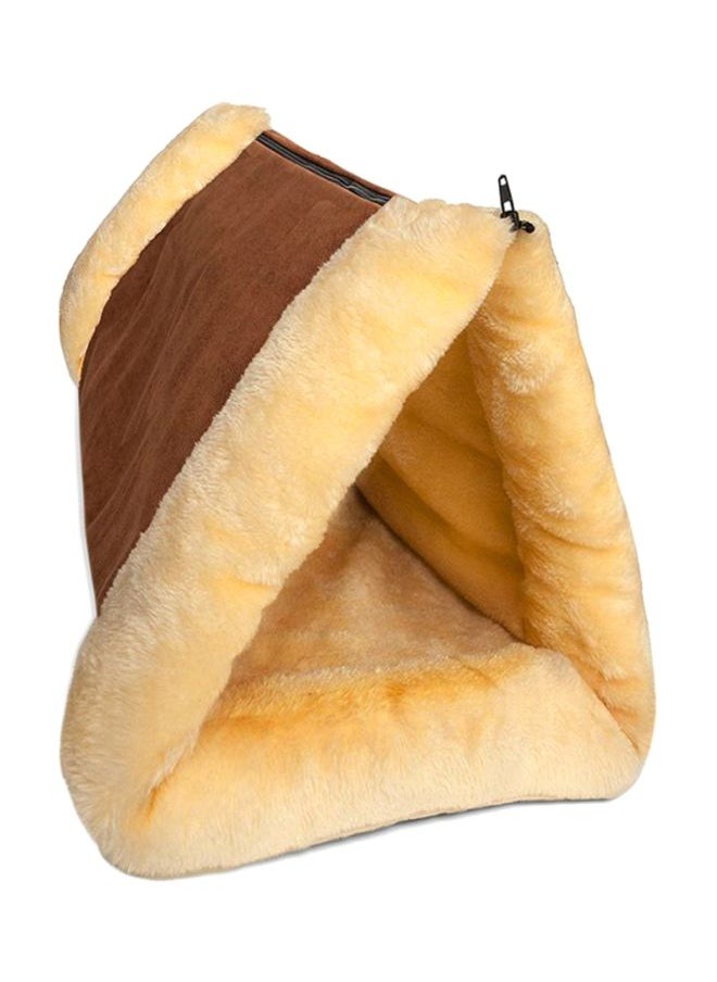 2-In-1 Pyramid Tunnel Bed And Mat Brown/Yellow