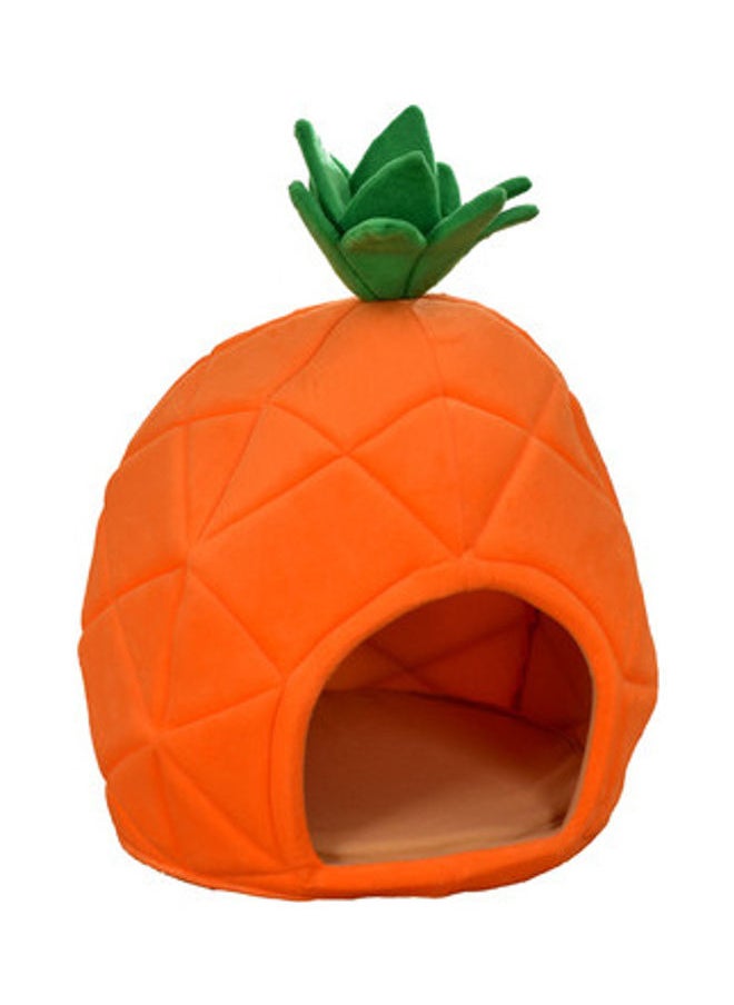 Comfortable  Pineapple Shape Pet House Orange/Green 48cm