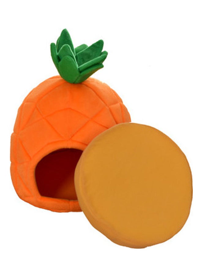 Comfortable  Pineapple Shape Pet House Orange/Green 48cm