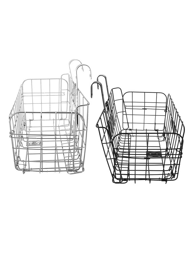 Metal Bike Bicycle Front Basket Foldable Handlebar Thick Iron Cycling Container 35x34x5cm