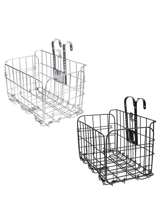 Metal Bike Bicycle Front Basket Foldable Handlebar Thick Iron Cycling Container 35x34x5cm