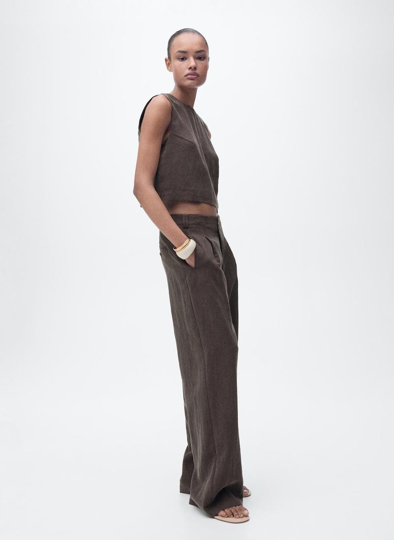 Straight-Fit Lyocell Trousers With Pleats