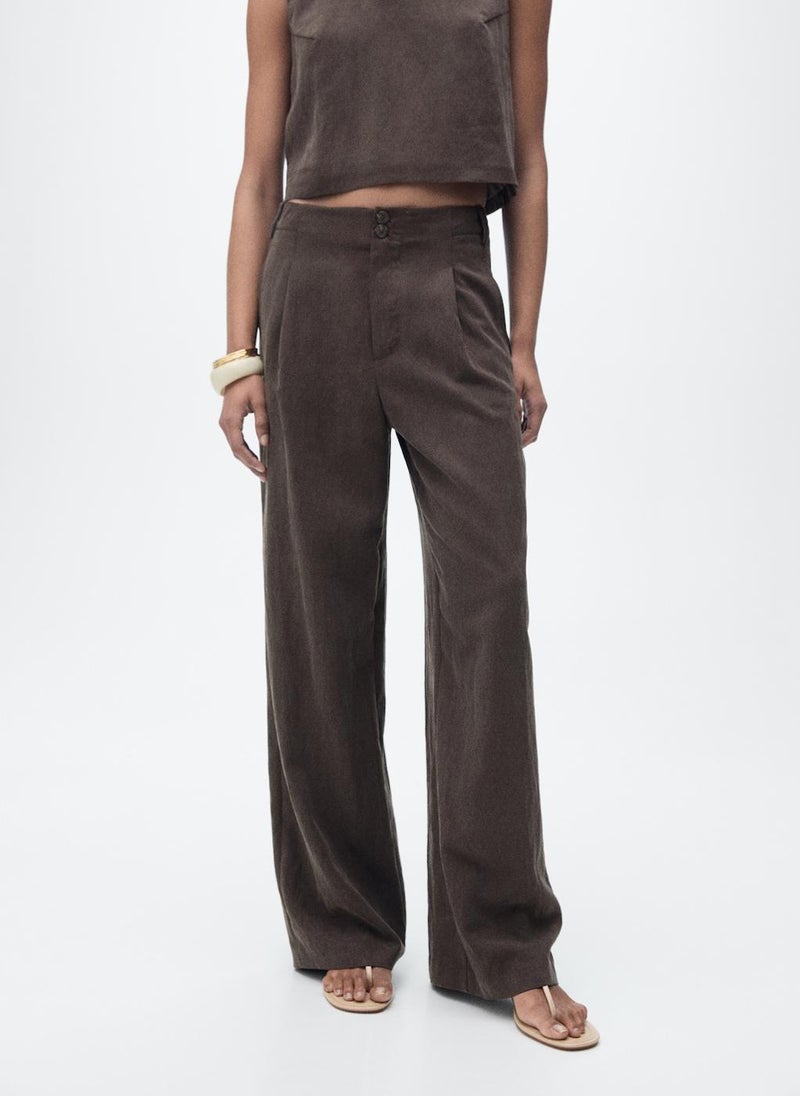 Straight-Fit Lyocell Trousers With Pleats