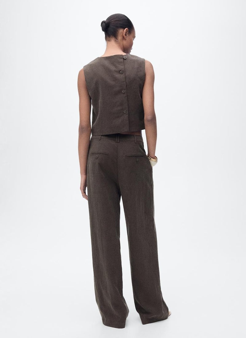 Straight-Fit Lyocell Trousers With Pleats