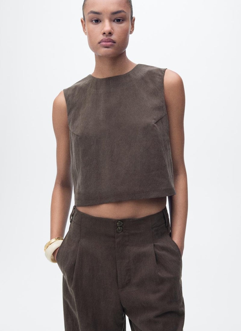 Straight-Fit Lyocell Trousers With Pleats